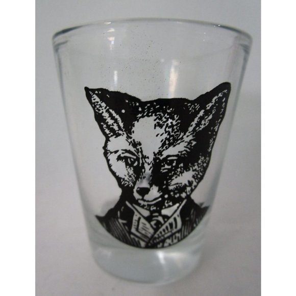 SpitfireGirl Animal Menagerie Shot Glass Set Four New Cat Fox Bear Lion - Picture 5 of 12